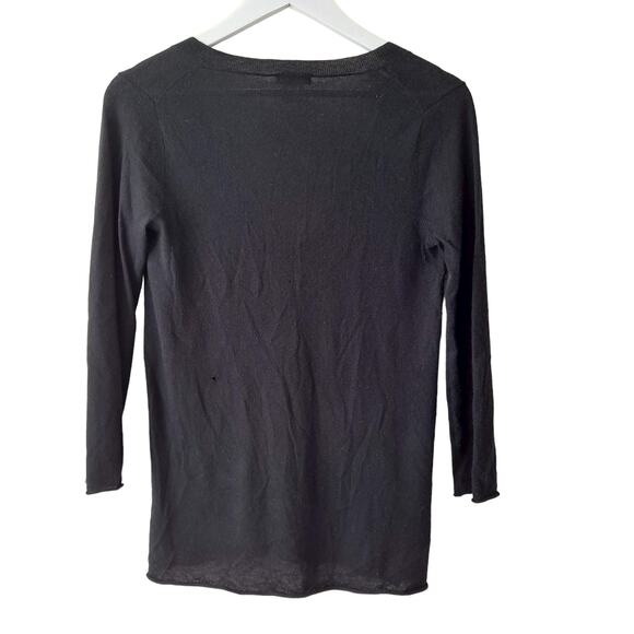 J. Crew Black V-neck 100% Cashmere Long Sleeve Sweater - S - Picture 2 of 11